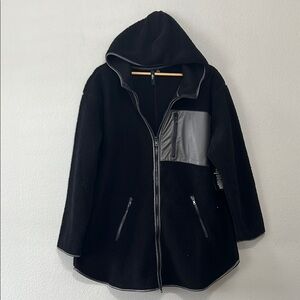 Black Hooded Jacket with Gray Details.‎ Runs big.